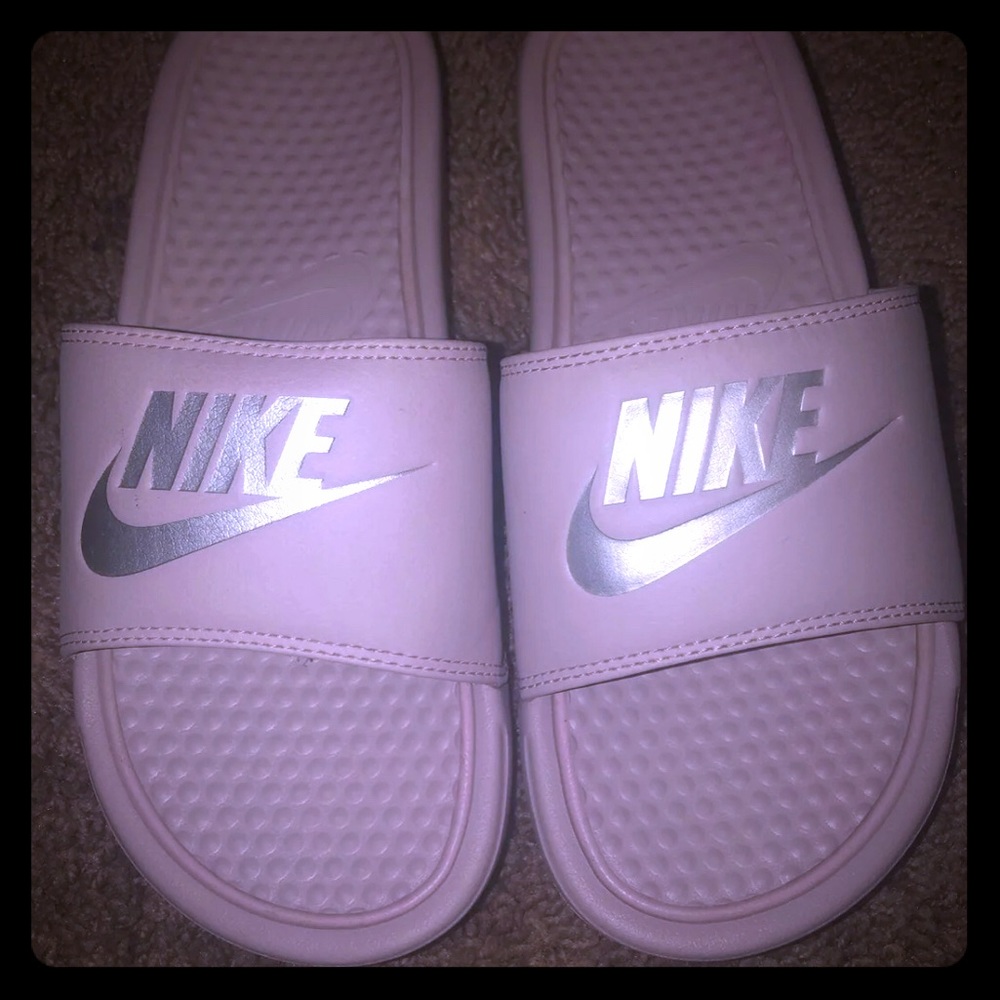 Pink Benassi Nike Slides